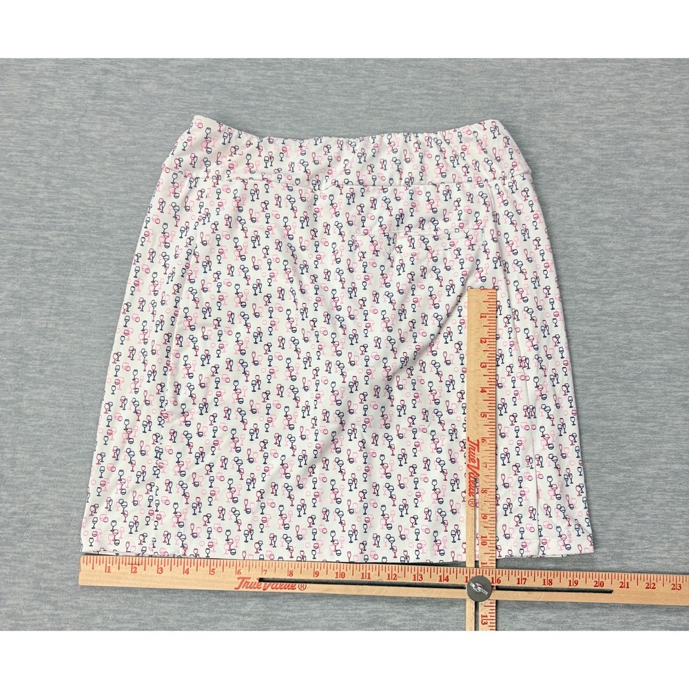 SanSoleil UV 50 Golf Skort Womens XS White Wine Glass Print Athletic Navy Pink - Picture 3 of 13